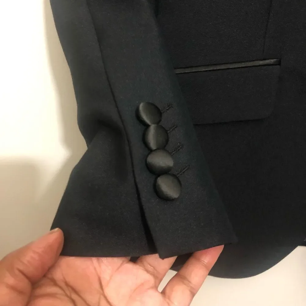 Savile Row Company Jacket Black Savoy Slim Fit Size 38S